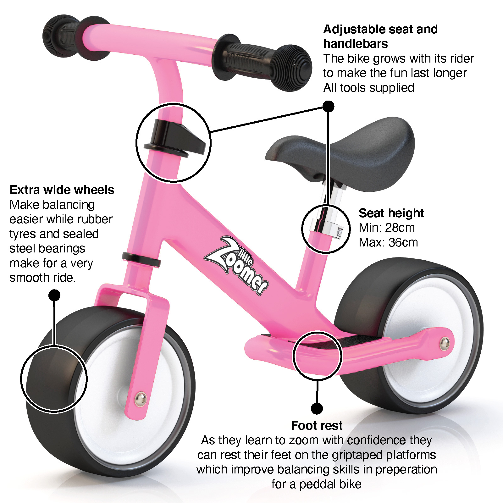 Balance bike online dimensions