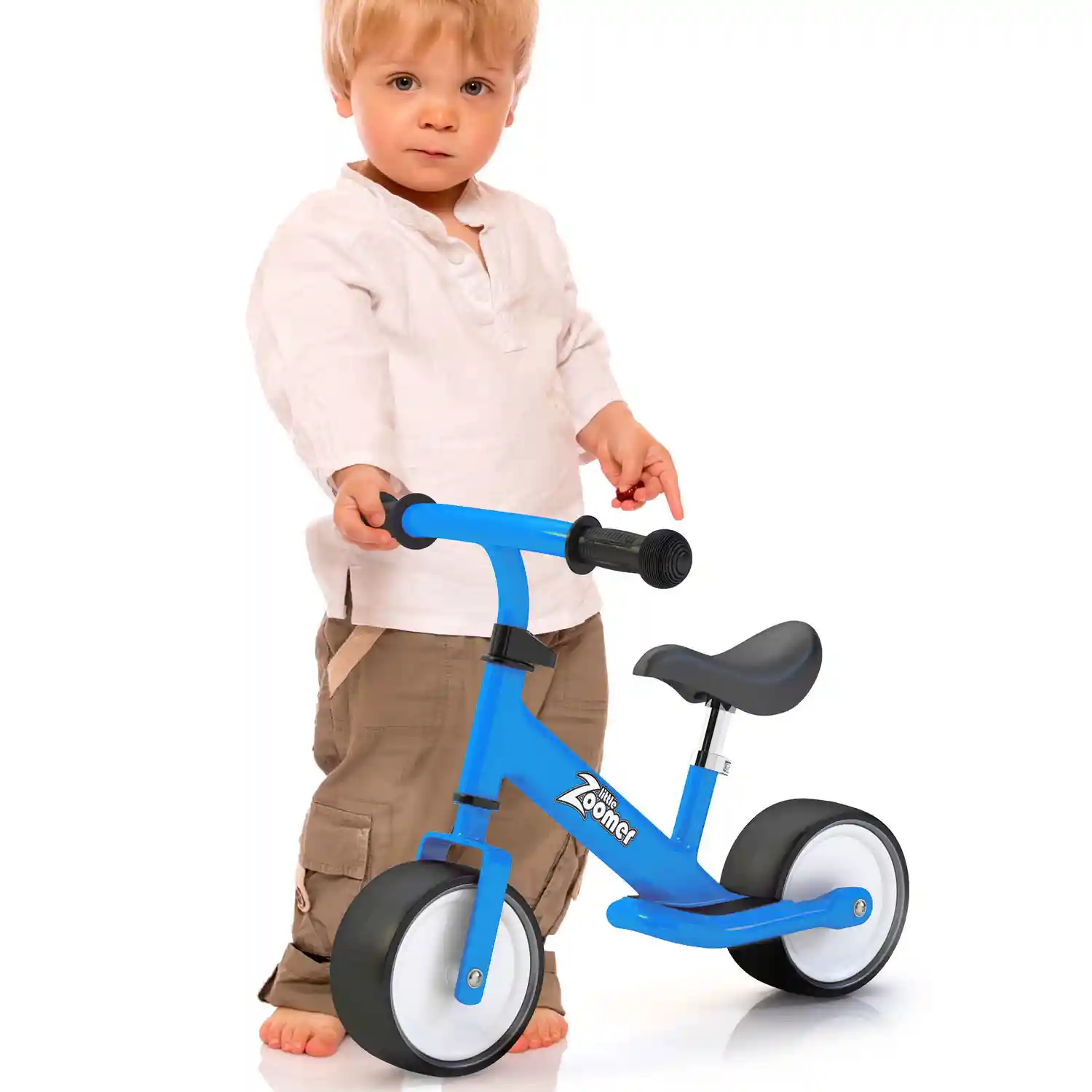 balance bikes toddlers blue kids bike walking first tiny wide wheels learn ride bicycle